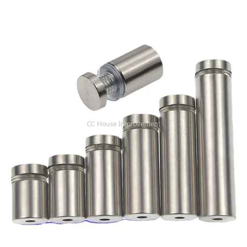 Imagen 1 del producto 10 Uds sujetadores de vidrio 19mm Acero inoxidable acrílico publicidad separadores Pin clavos cartelera tornillos de fijación Hardware