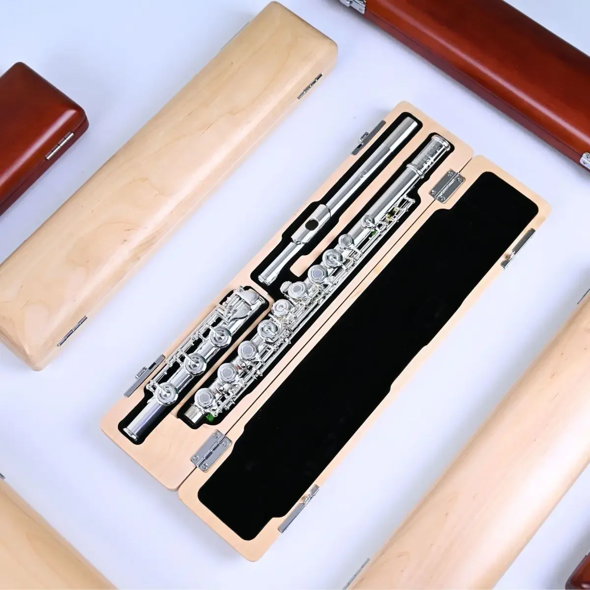 Flute specific solid wood flute box instrument portable  box 16 hole 17 hole hard shell universal flute box handmade solid wood