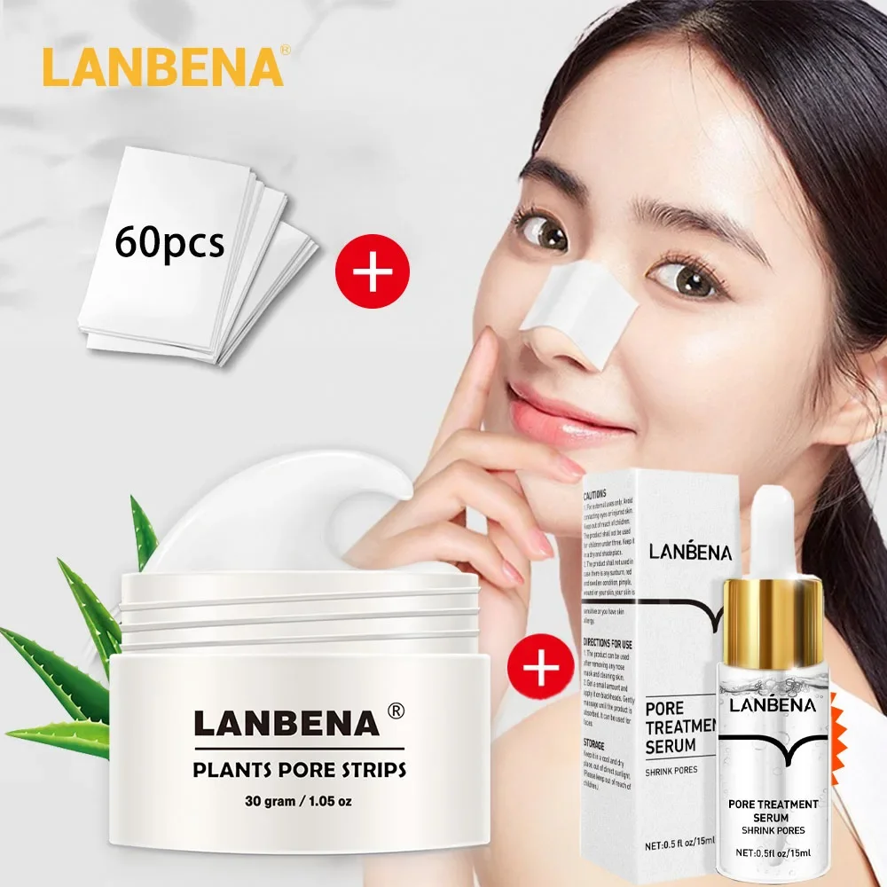 LANBENA Shrink Pore Essence 15ml Blackhead Nasal Black Mask Peeling Acne Treatment Face Serum Moisturizing Firming Skin Care