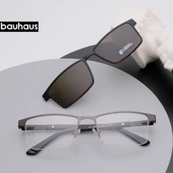 Optical Glasses Frame Men Polarized Magnet Clip On Sunglasses Men Myopia Prescription Eyeglasses Frame Transparent Eyewear
