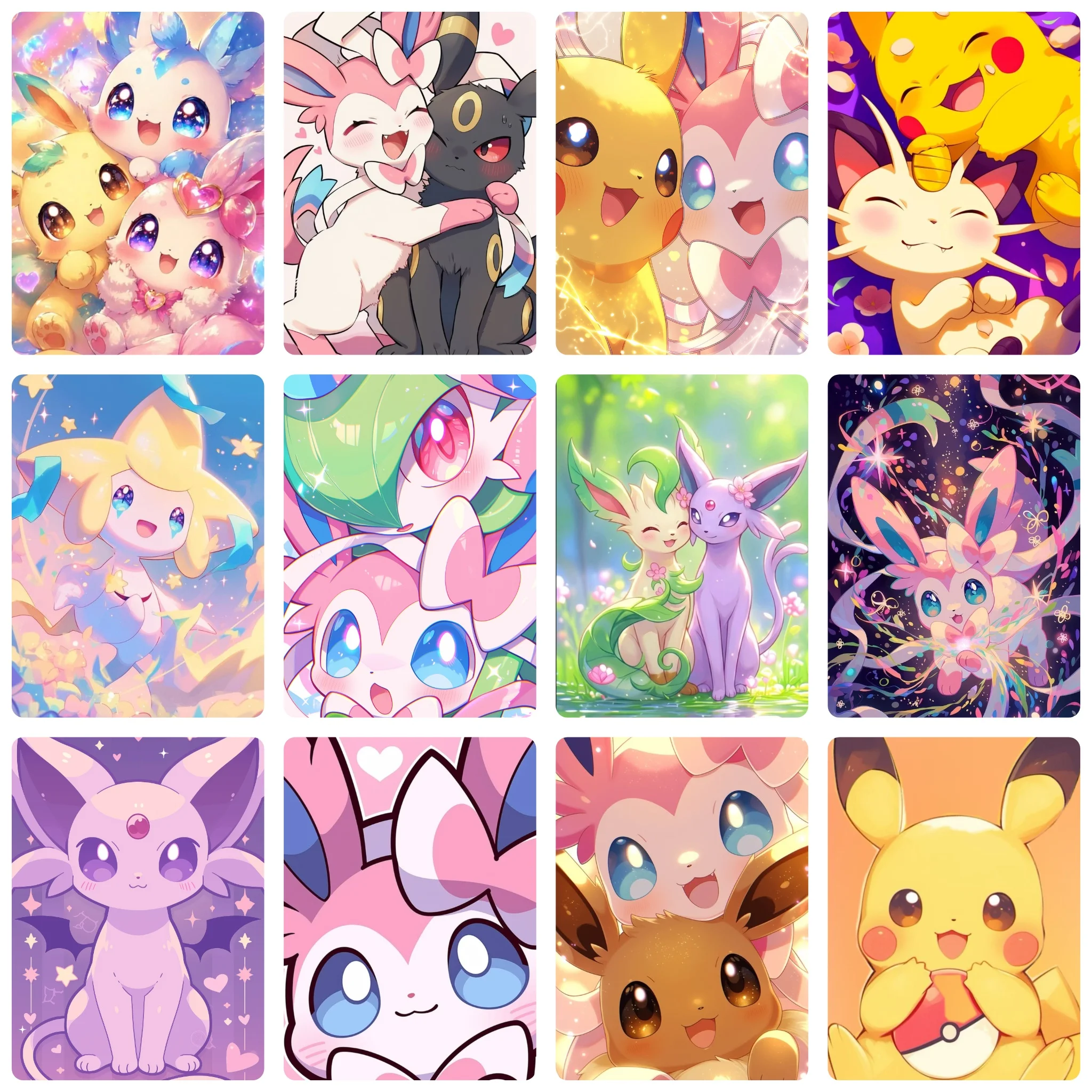 DIY Pokémon Eeveelutions Diamond Painting, Kawaii Eevee Family For Living Room Wall Decoration Exquisite Gift