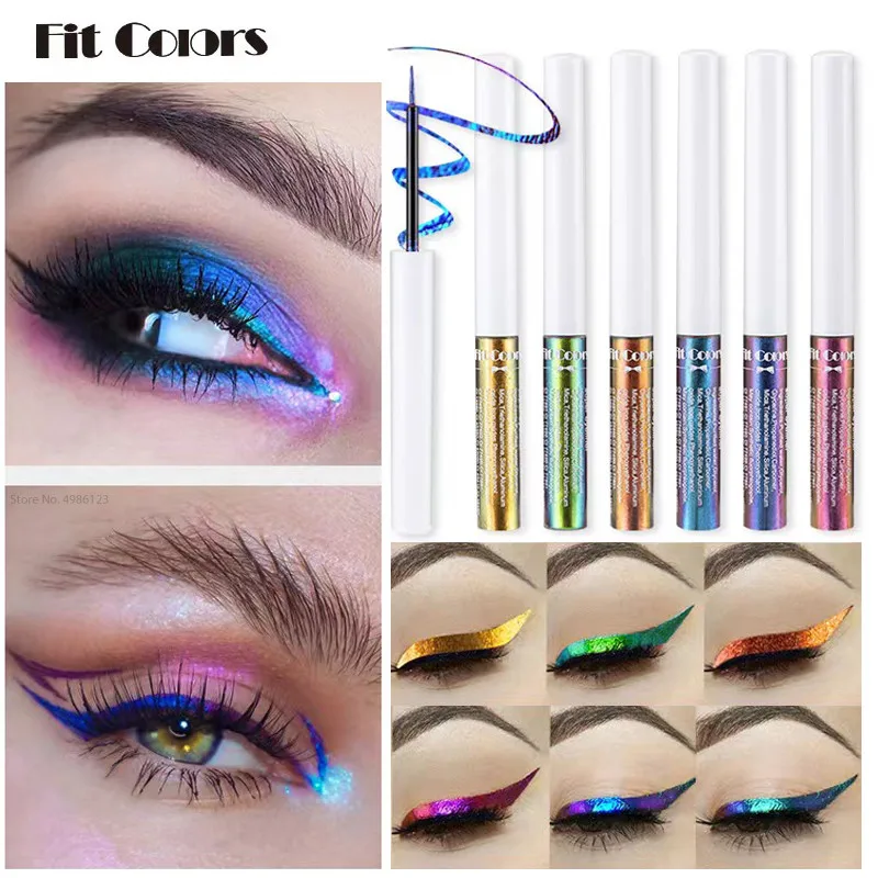 

6 Colors Chameleon Liquid Eyeliner Waterproof Long Lasting Pearlescent Glitter Metallic Shiny Eyeshadow Highlight Eye Makeup