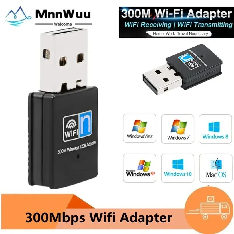 

USB WIFI Adapter Mini USB Network Card 300M WiFi Wireless Adapter 802.11n WIFI USB Adapter Suitable for Laptop Desktop Computer