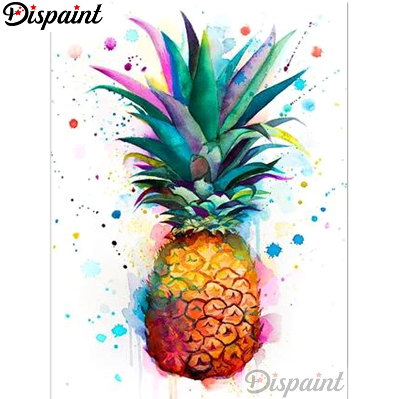 

Dispaint Full Square/Round Drill 5D DIY Diamond Painting "Colored pineapple" Embroidery Cross Stitch 3D Home Decor A12716