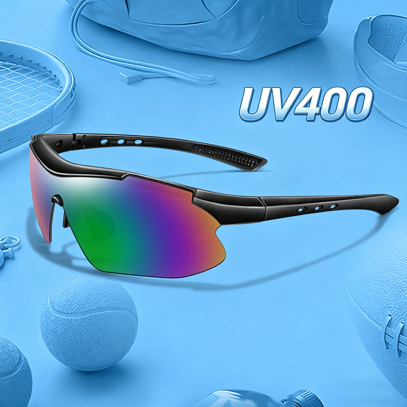 UV400 Modische Sonnenbrille Sportbrille für Männer und Frauen Outdoor-Sport Radfahren Laufen Wandern Baseball Schutz