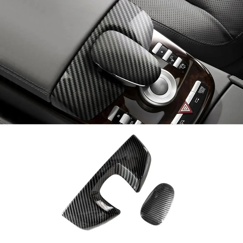 Car-styling ABS Carbon Fiber Center Control Armrest Box Telephone Dial Key Pad Cover Trim For Mercedes Benz S Class W221 2008-12