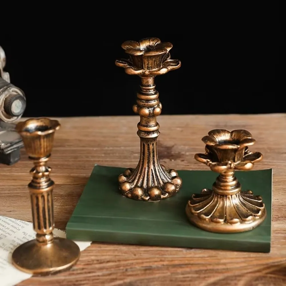 Vintage Classical Candlestick Holders Bronze Home Decoration Ornament Candle Holder Candle Stand Tabletop Candle Holders