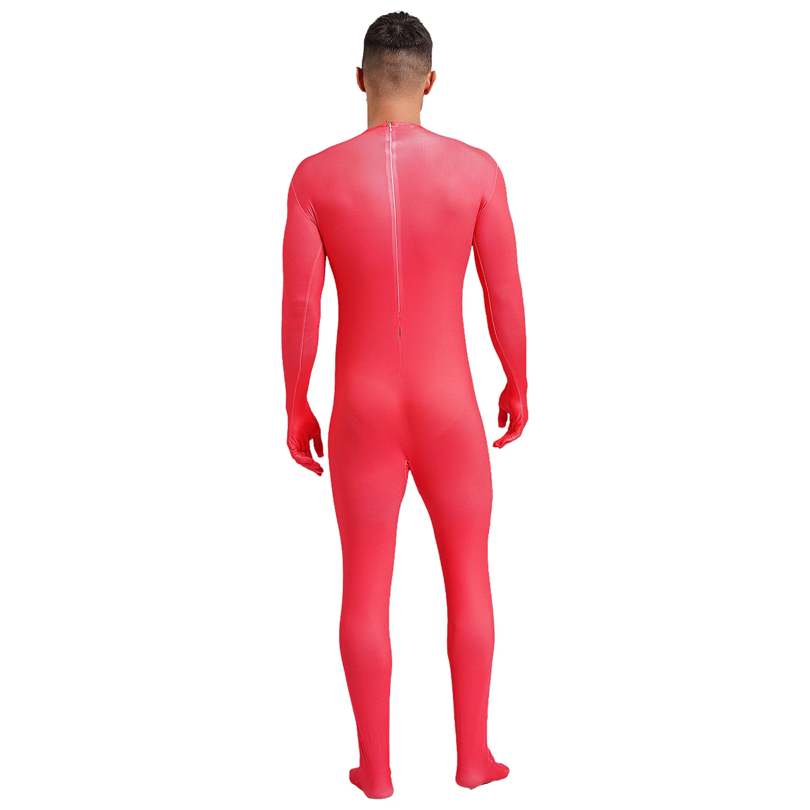 Full Body Zentai Unitards Jumpsuit Mens Womens Long Sleeve Bodysuit Footed Gymnastic Catsuit Skin Tight Halloween Costume