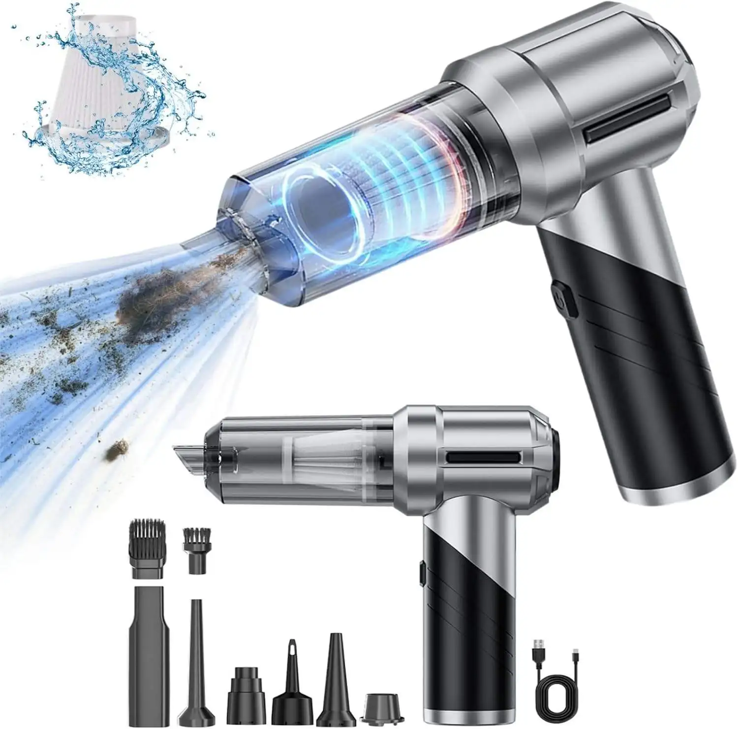 

Portable Handheld Vacuum Cleaner 90° Foldable Brushless Motor 4 Filters Car Dust Blower Auto Home Multifunction Cleaning