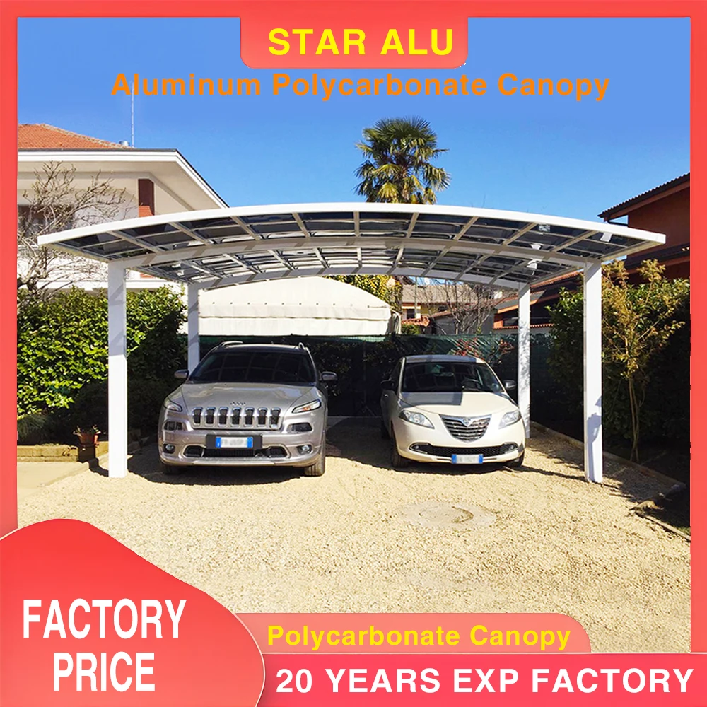 

Carport Sunroom Outdoor Roof Patio Covers Balcony Customized Waterproof Polycarbonate Aluminum Awning Car Port Parking Aluminum