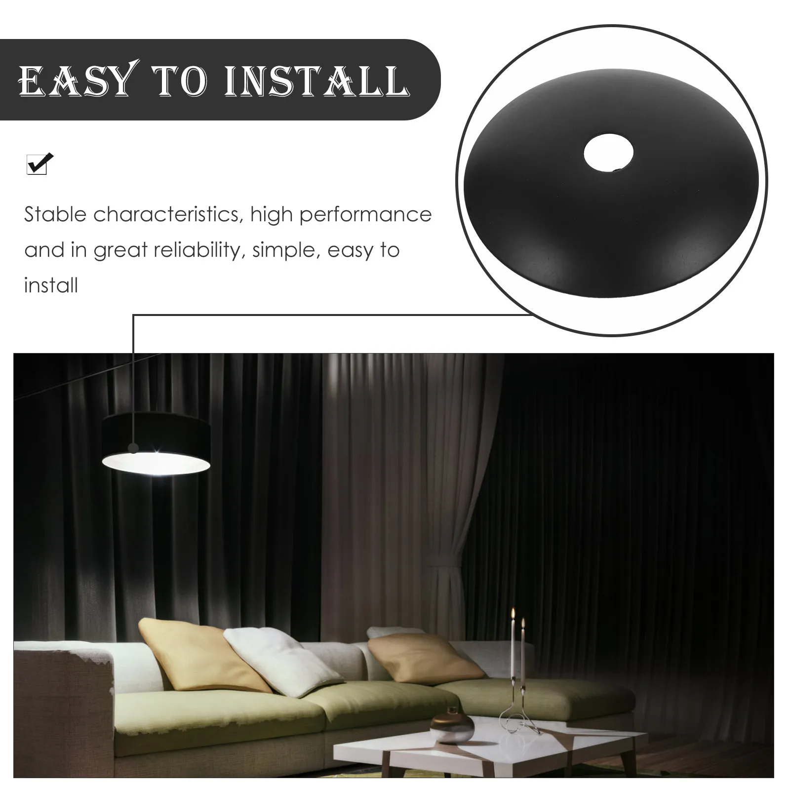 6Pcs Ceiling Canopy 50Mm Pendant Light Canopy Chandelier Ceiling Plate for DIY Retrofitting Living Room Bedroom Study Metal Lamp