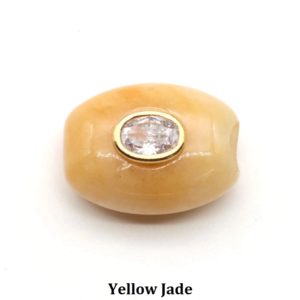 Barrel Shape Natural Stone Beads Inlaid Zircon Big Hole Loose Spacer Bead For Diy Jewelry Accessories 20x15mm image 3
