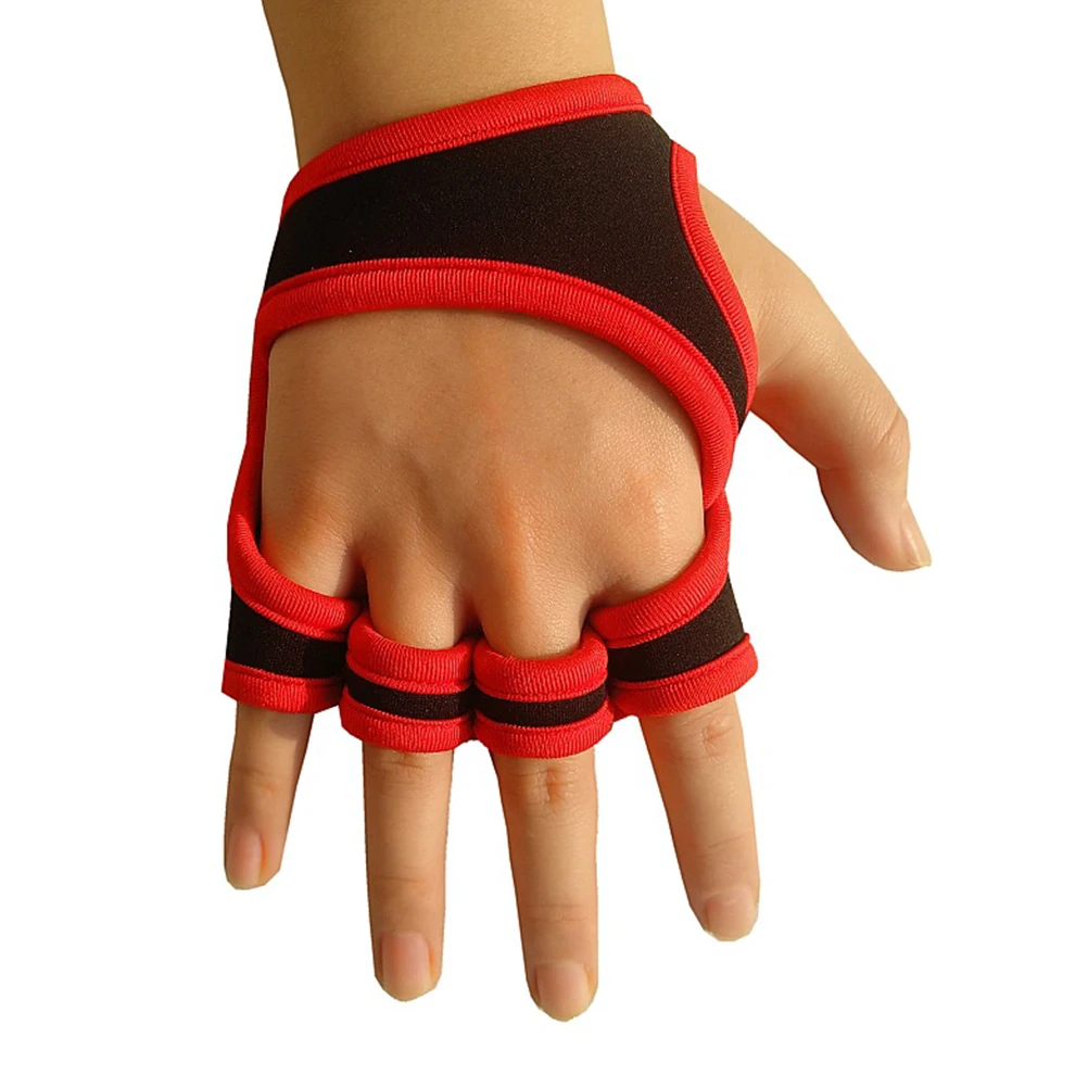 

1 Pair Anti-Slip Half Finger Weightlifting Gloves Durable Fitness Protective Gloves For Men Women Gym Training L Red