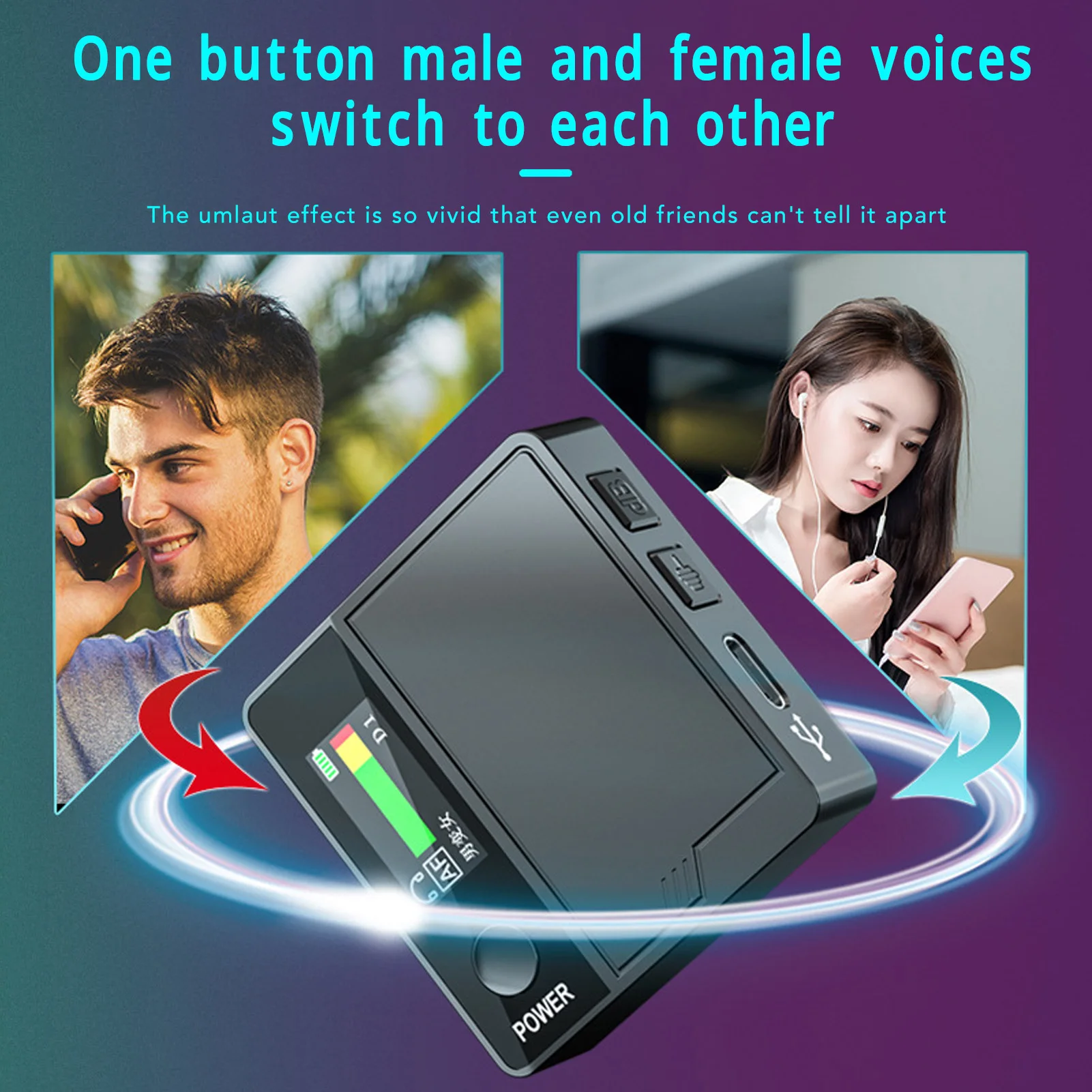 Mini Sound Changer Voice Changer 4 Sound Modes Real Time Call Voice Changer Device English Standard Version Voice Changer Device