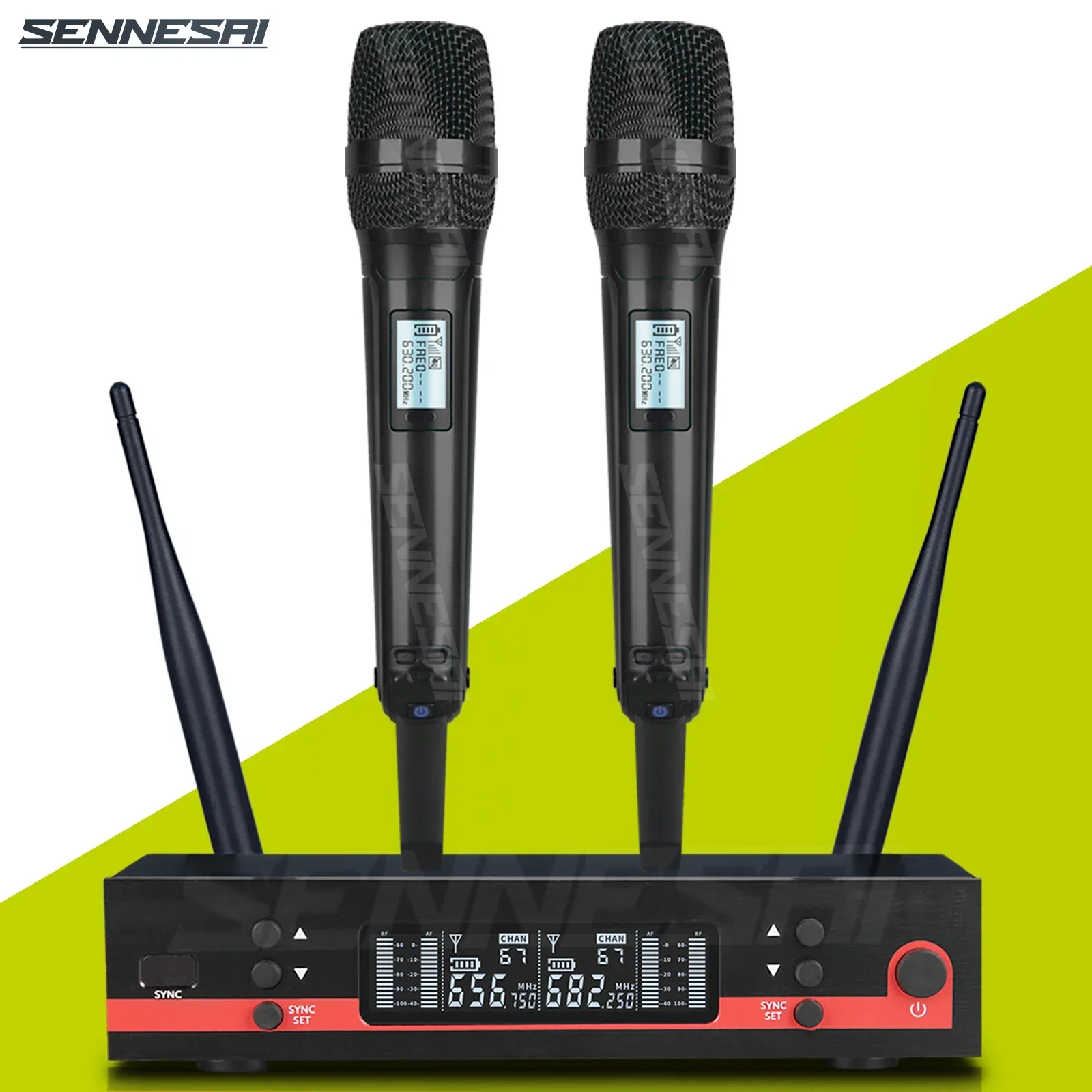 Top Quality!Ew100G3 Professional Dual Wireless Microphone Stage Performance 2 Channels 600-699 UHF Karaoke Metal Handheld e835