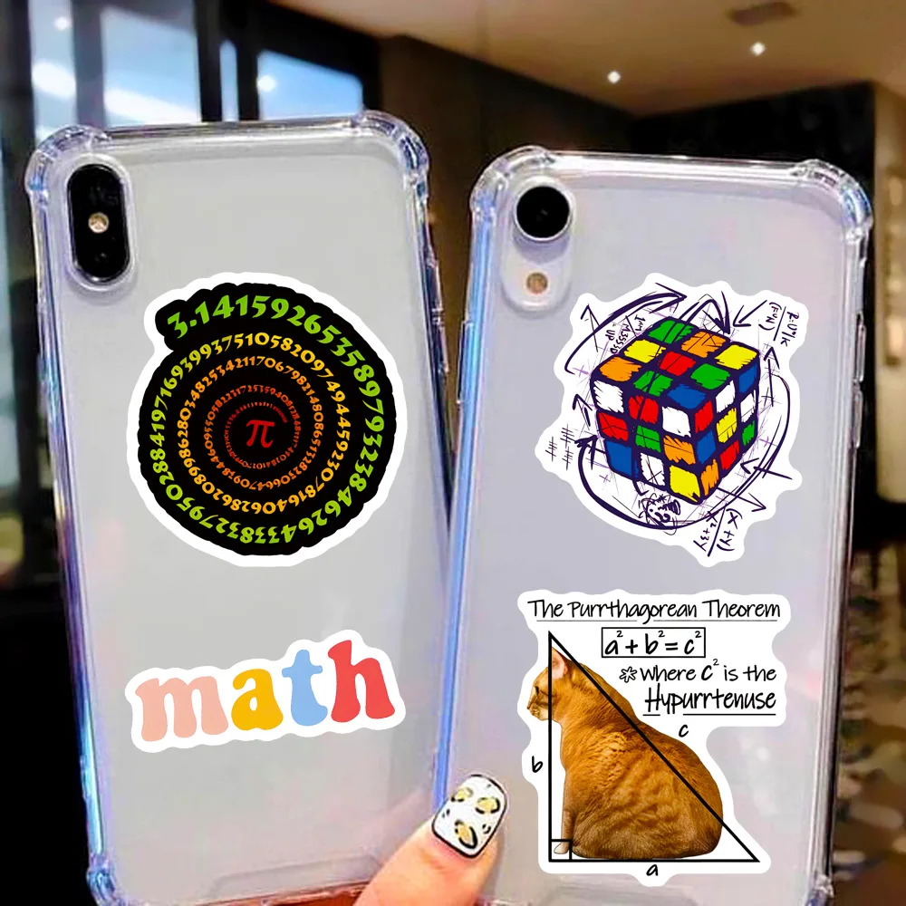 50 Pcs Math Stickers Reward Cartoon Waterproof Vinyl Decals for Skateboard Water Cup Laptop Notebook image 5