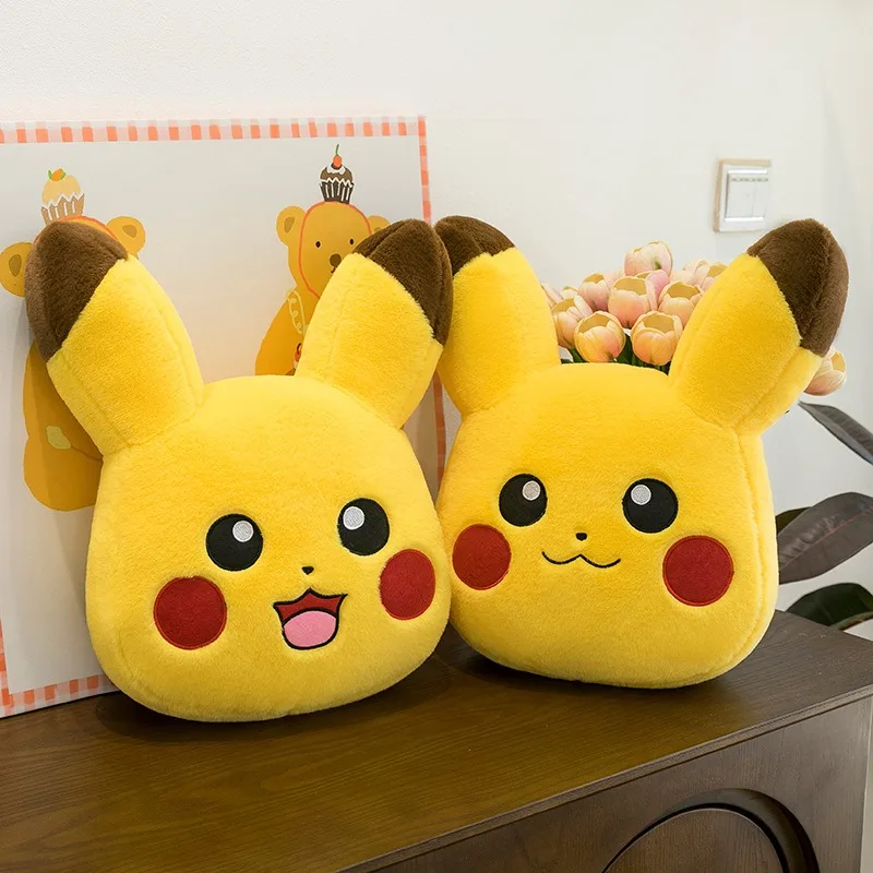 45/65/90CM Pokemon Pikachu Plush Pillow Double Sided Expression Cartoon Soft Doll Plushies Sofa Cushion Ornaments Anime Toy Gift