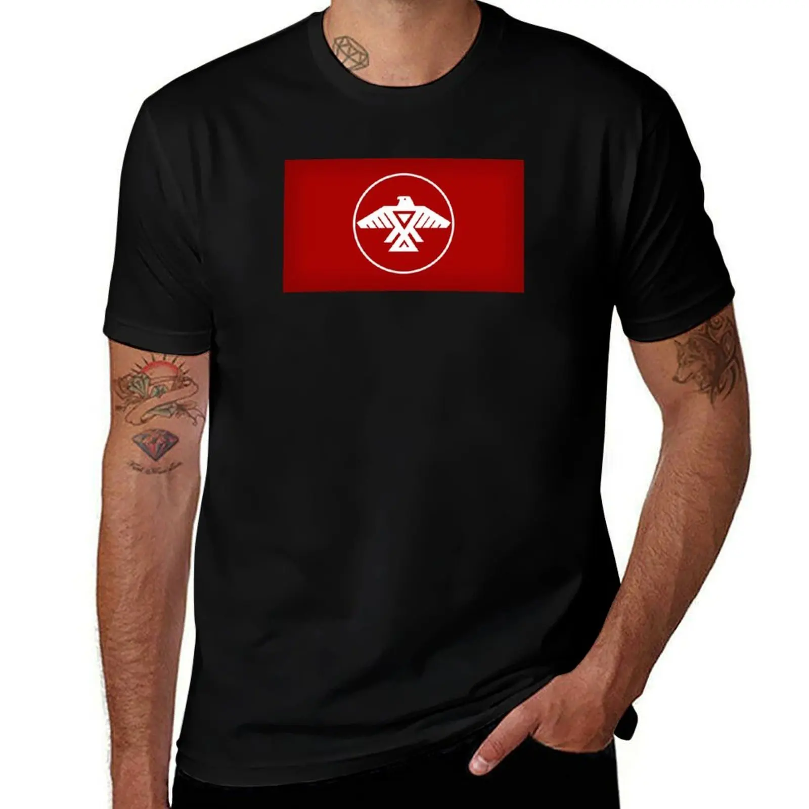 

Ojibwe Ojibwa Chippewa Saulteaux flag T-Shirt t shirt for man 100 percent cotton t shirts for man slim fit T-Shirt