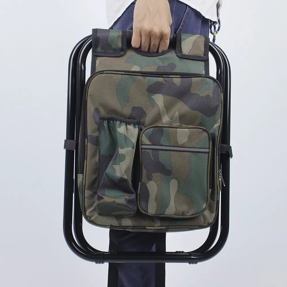 Silla de pesca plegable con nevera integrada y mochila portabebidas - imagen 5