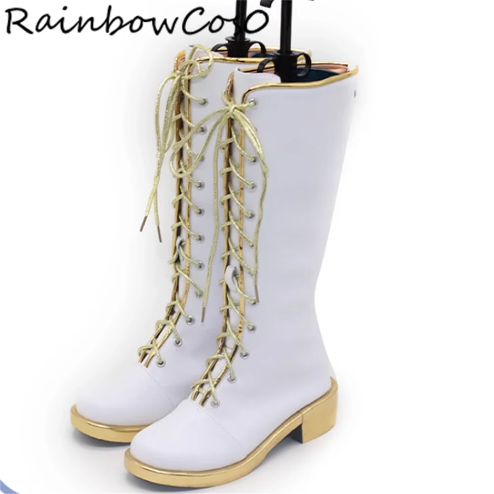 Women Girl Cosplay Shoes Boots Game Anime Party Halloween RainbowCos0 W5027