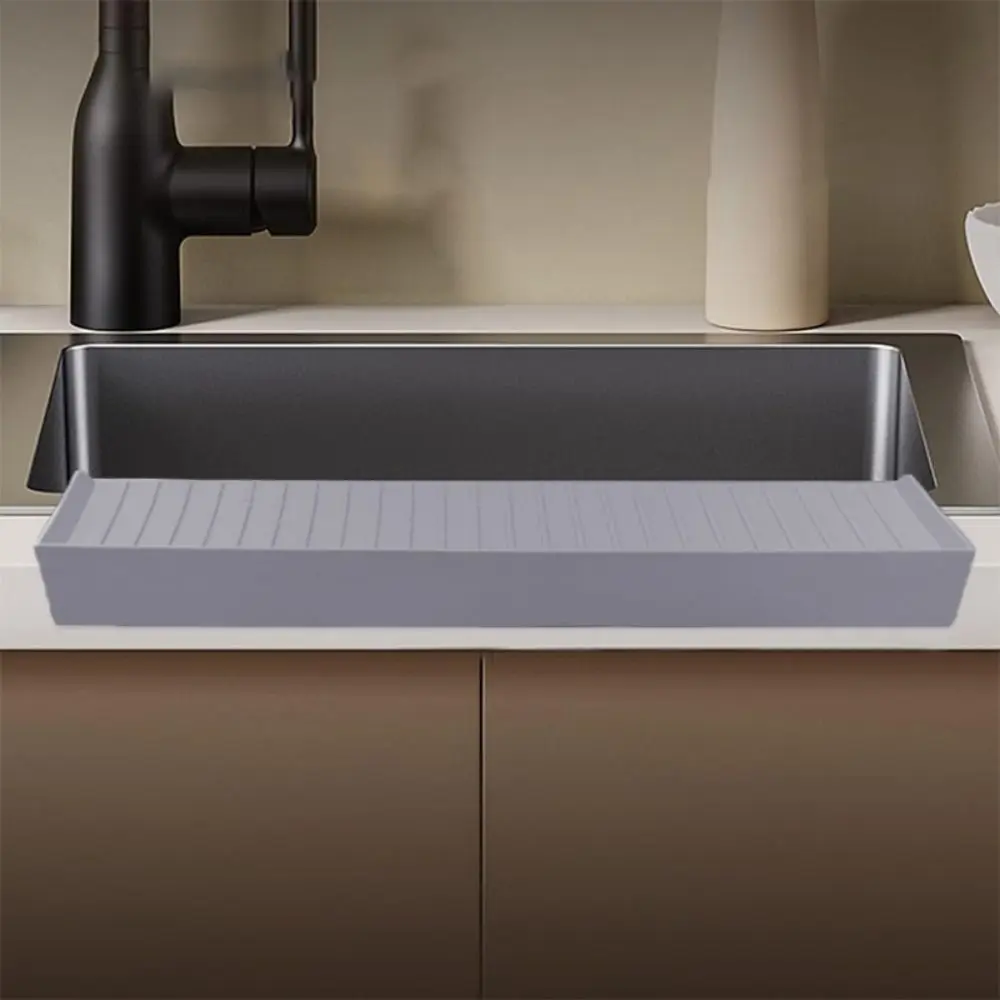 Silicone Kitchen Sink Water Baffle Splash-proof Drainable Sink Edge Protector Cuttable Sink Rim Splash Protector Bathroom