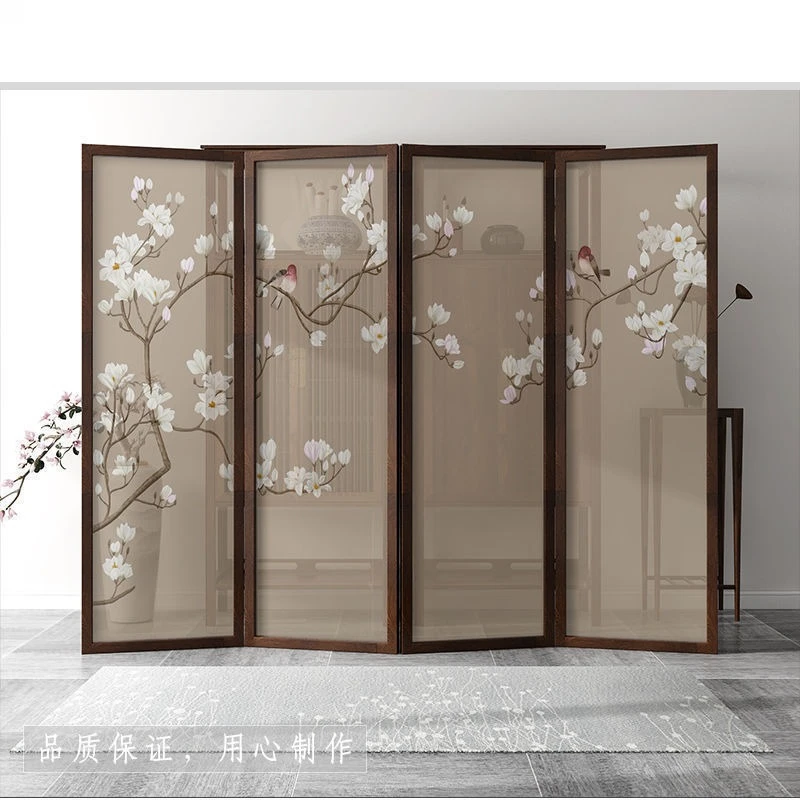 Chinese screen partition living room bedroom shelter home simple modern entrance entrance solid wood folding