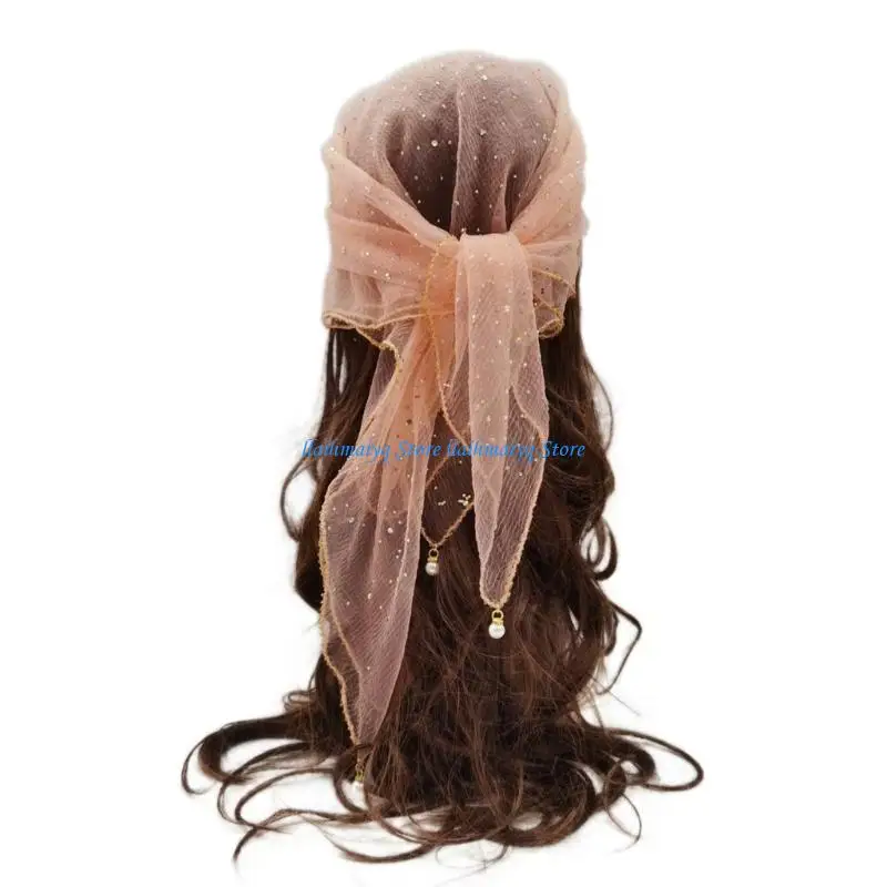 

573B Beautiful Embellished Prayer Scarf Sequined Scarf With Sparkling Color And Delicate Pearls For Religious Event