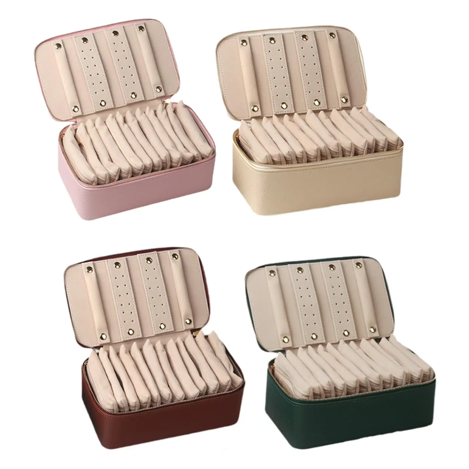 

Travel Jewelry Case Gifts PU Leather Organizer Necklace Rings Earrings Bags for Valentine's Day Birthday Wedding Daughter Bride