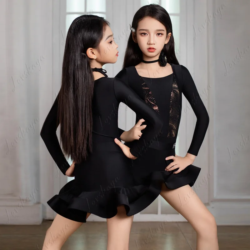 

Autumn and Winter Children's High-end Internet Celebrity Dance Skirt Practice Clothes Performance Clothes Split