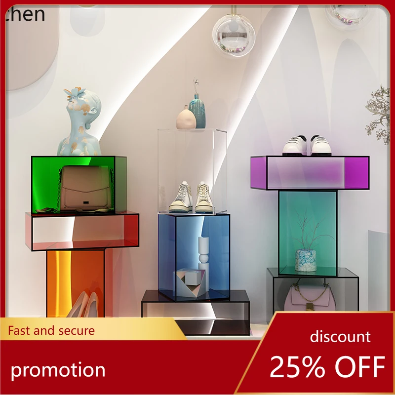 

HXL акриловая полка для обуви с центральным островом, витрина для магазина одежды, напольный шкаф