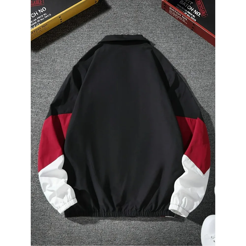 Men's Jacket with Color Blocks, Lightweight, Casual, Travel, Wind and Wear Resistant, High Quality Fabric, Bridegroom Gift