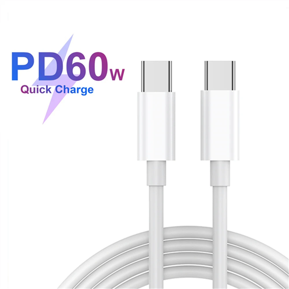 

80Pcs USB C To USB C Cable for Samsung Xiaomi PD 60W Fast Charging Cable for MacBook Pro IPad Pro iphone Charger Type C Cable