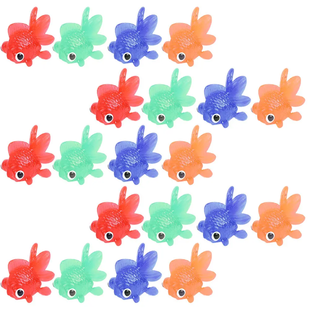 

20Pcs Simulation Goldfish Floating Decoration Lifelike Aquarium Ornament Kids Bath Plaything Cartoon Baby Fish Bathing Fun