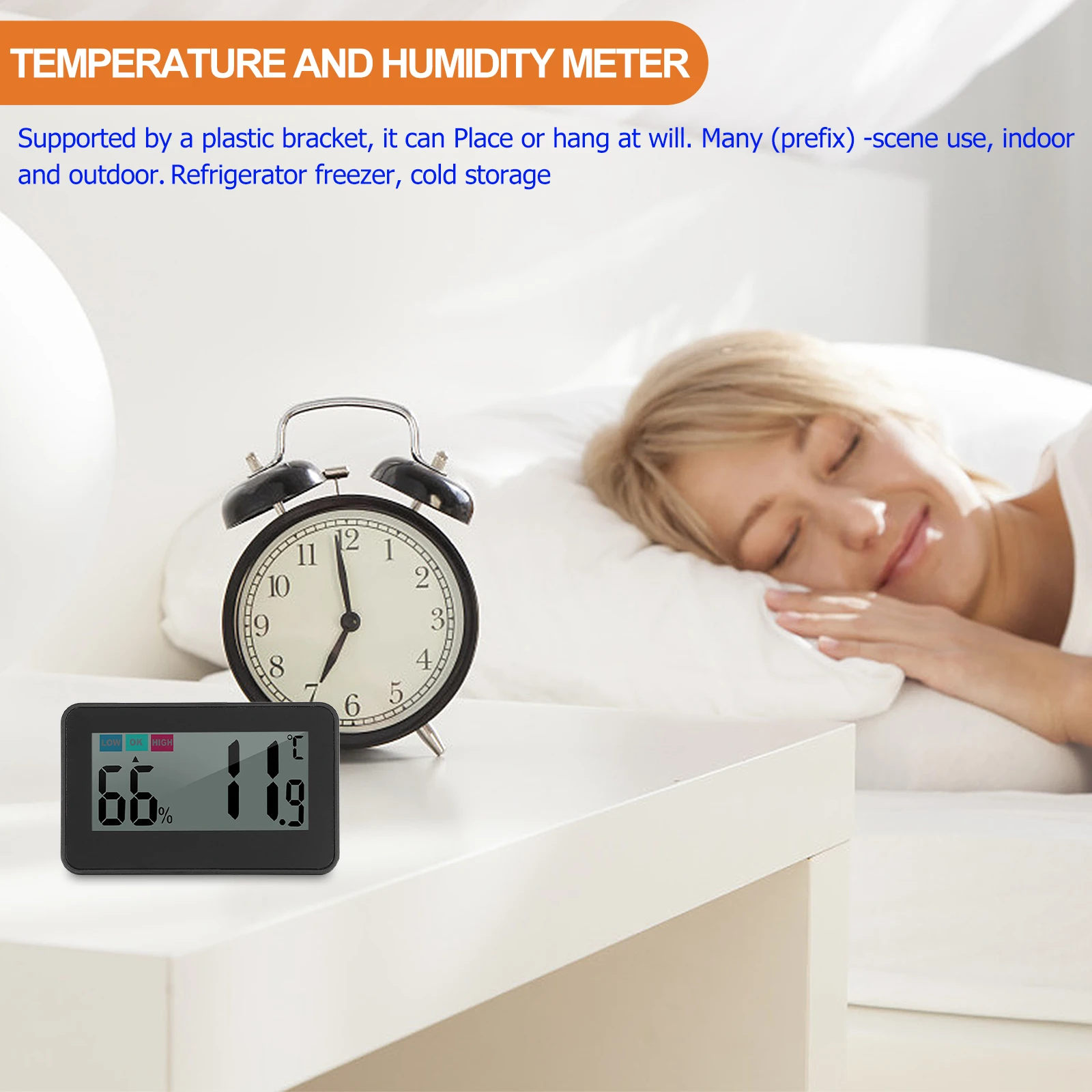 

Hygrometer Mini Refrigerator Thermometer Humidity Abs Temperature Measuring Tool