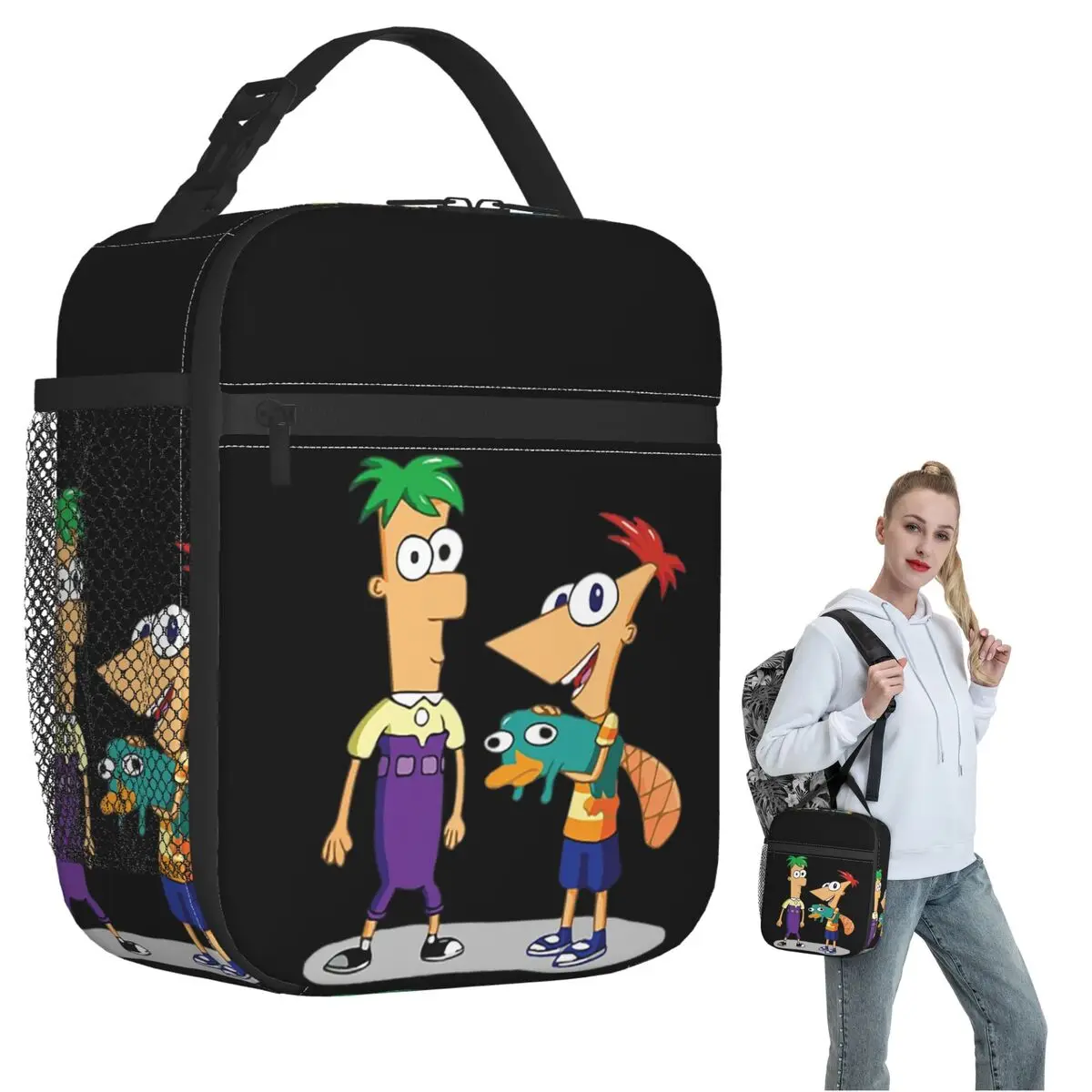 

Термосумка для обедов Phineas And Ferb для женщин и детей, портативная термосумка для еды, термосумка-тоут
