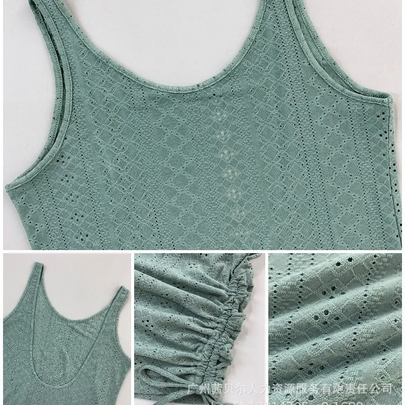 Femmes Sexy moulante évider sangle épaisse attaché détail dos nu Mini robe robe de vacances
