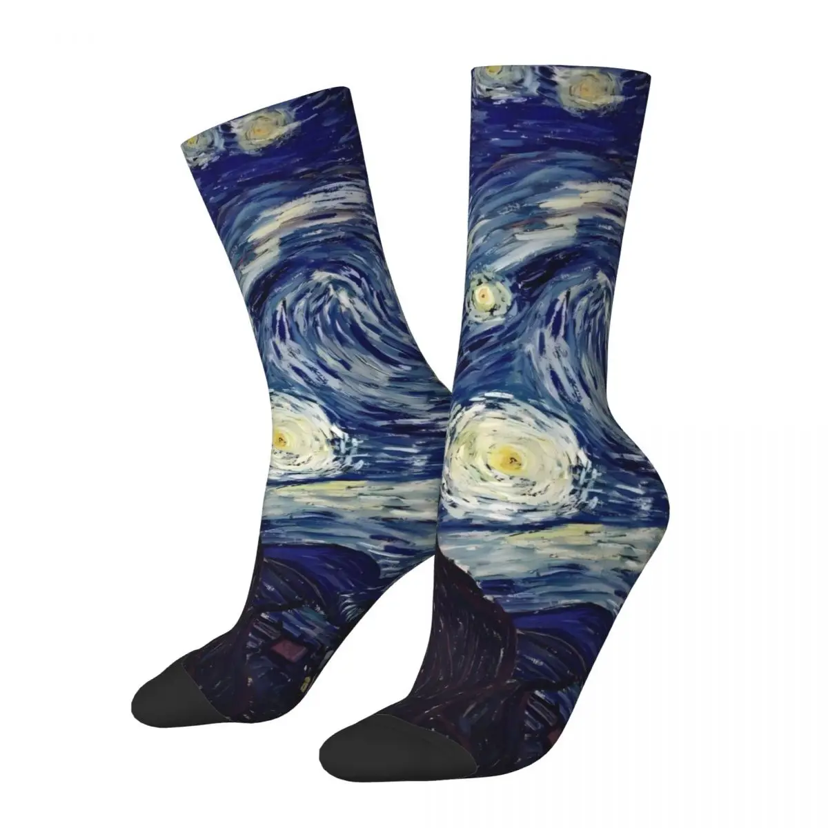 Late Night Printing Van Gogh Oil Painting Socks Male Mens Women Spring Stockings Harajuku