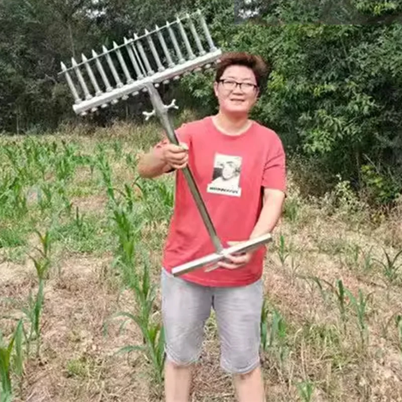 Onion Planter 12-16 Teeth Drilling Spacing Adjustable Stainless Steel Drilling Manual onion and garlic seedling planter