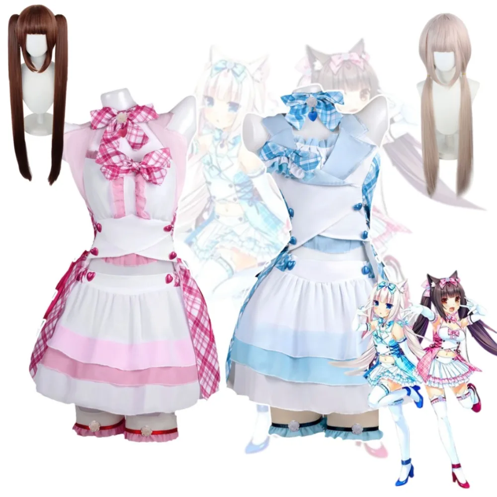 NEKOPARA Chocola 바닐라 귀여운 부드러운 소녀 로리타 드레스 코스프레 의상 풀 세트 여성 애니메이션 할로윈 코믹 콘 카니발 의상 title=NEKOPARA Chocola 바닐라 귀여운 부드러운 소녀 로리타 드레스 코스프레 의상 풀 세트 여성 애니메이션 할로윈 코믹 콘 카니발 의상
