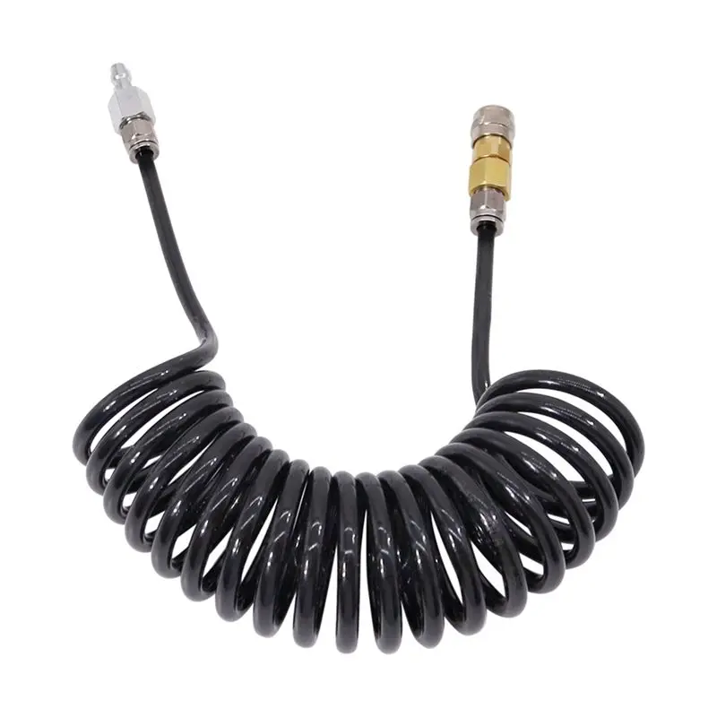 [NEW!A08R】 6Mm Low Pressure Coil Hose With Foster Quick Release Coupling HPA Quick Disconnect Coupling Low Pressure Corrugated H