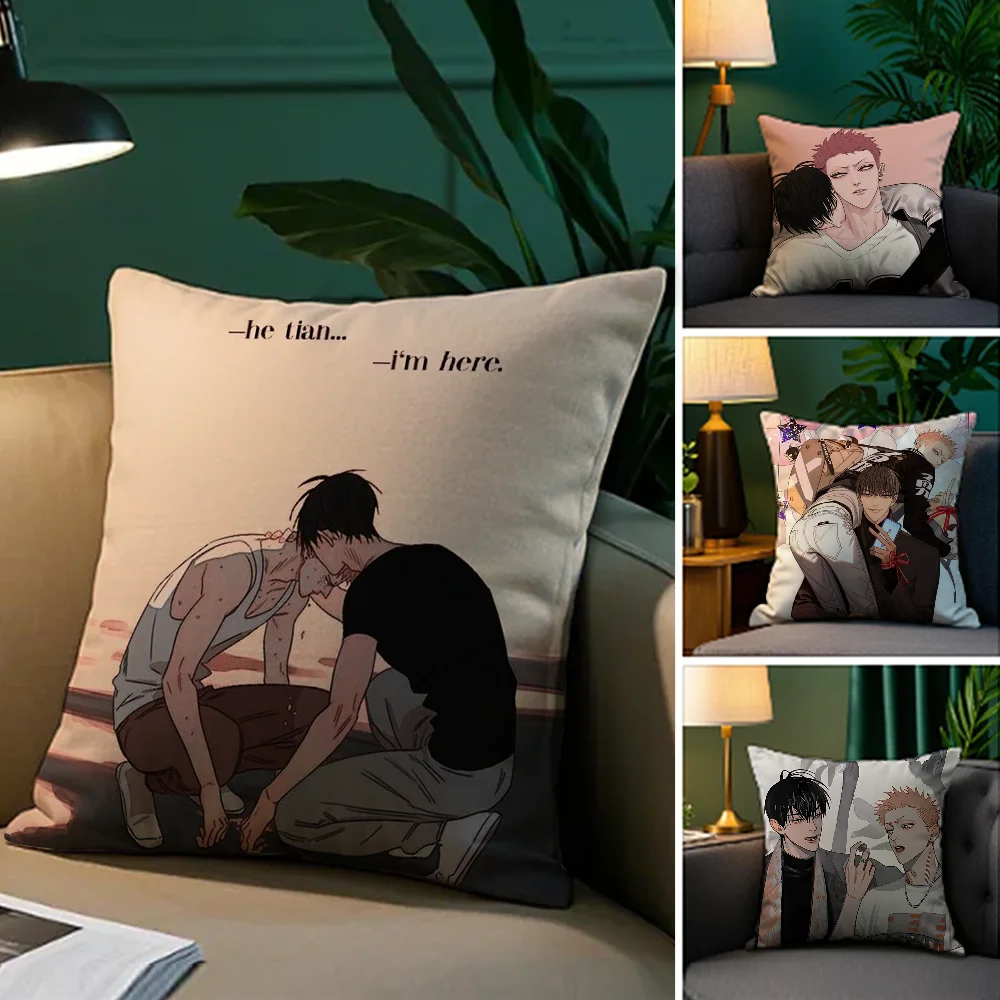 

BL 19 Days C-Comics Pillow Case Plush Fabric Soft Double Sided Print Sofa Cushion Cover Throw Pillow Covers