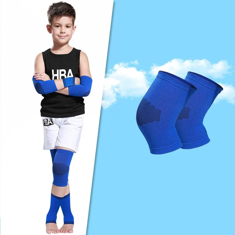 1 paio di bambini compressione manica del braccio basket danza calcio ginocchiera manica bambini gomito ginocchio protezione della caviglia