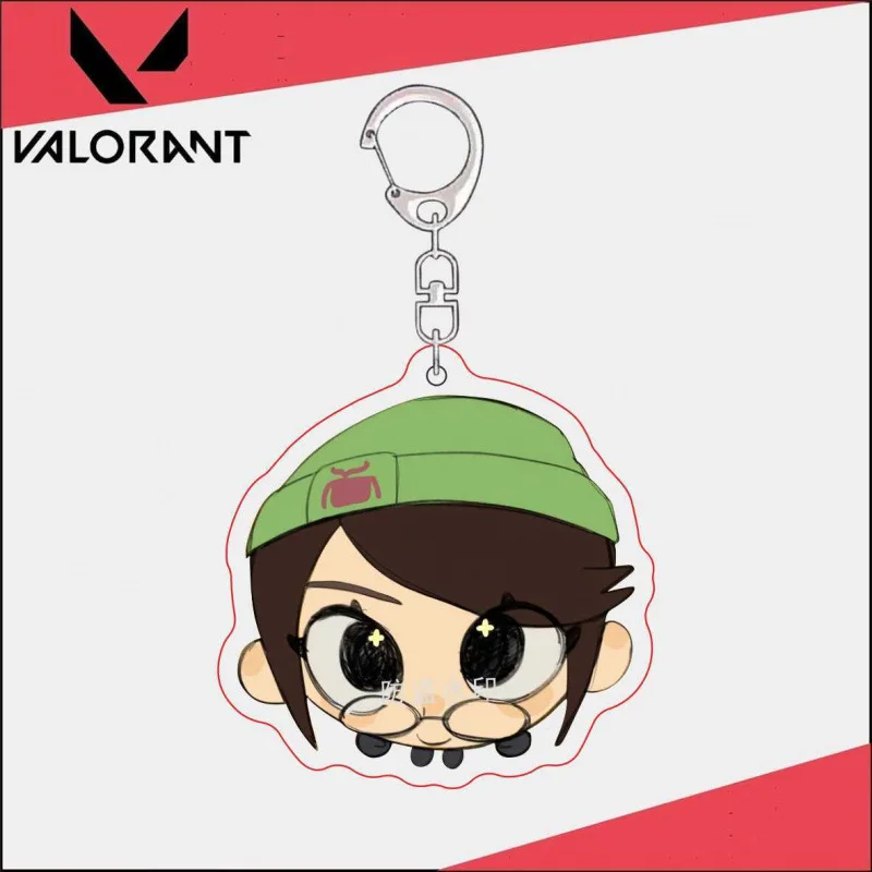 حار لعبة لطيف أنيمي VALORANT سلسلة مفاتيح مصنوعة من الأكريليك المساعدون الكرتون مضحك حقيبة قلادة الإبداعية سحر حلقة رئيسية أصدقاء المشجعين الهدايا #5