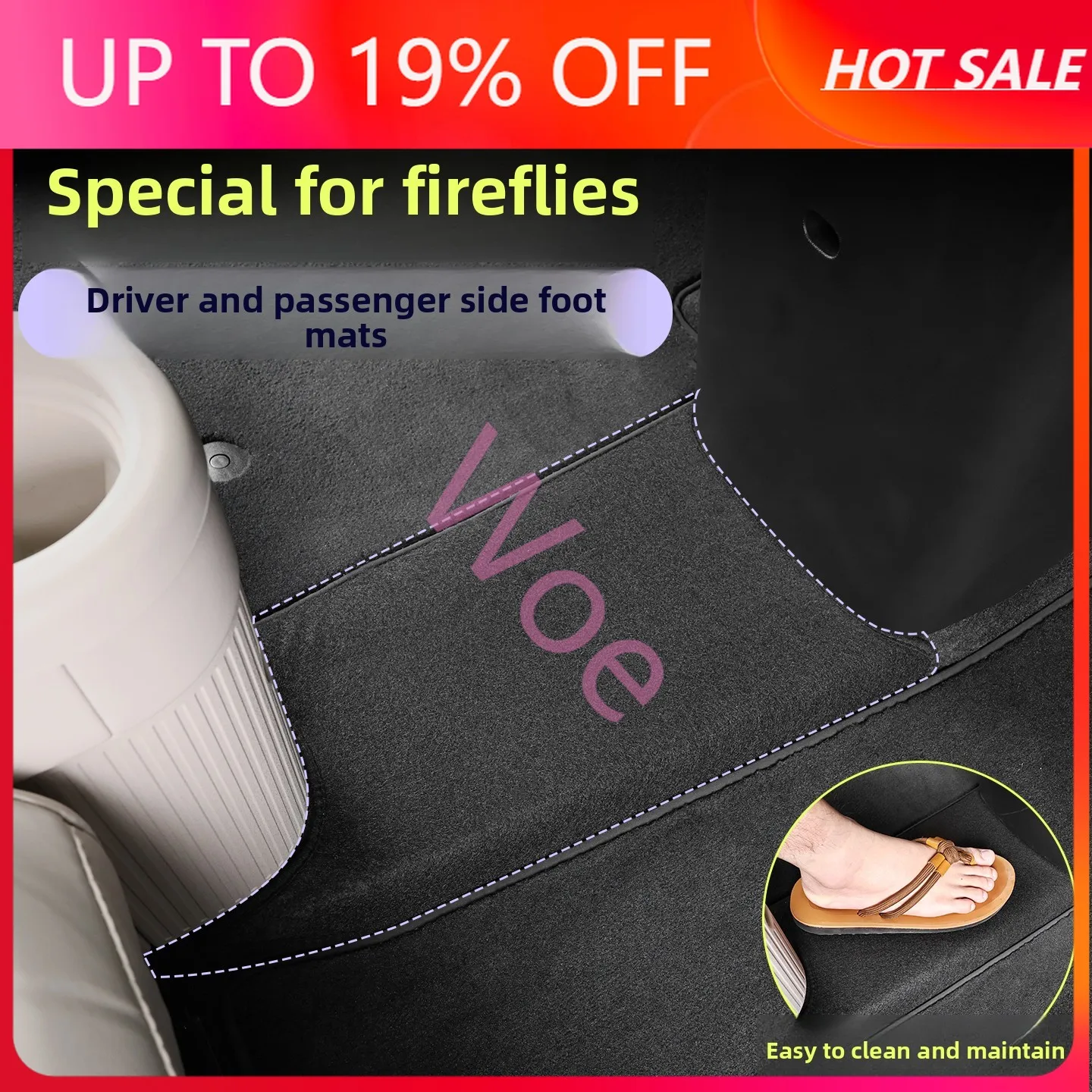 Car Main and Passenger Front Bridge Aisle Pad Protective Mat Waterproof Dirt-resistant Easy To Clean Interior for NIO Firefly