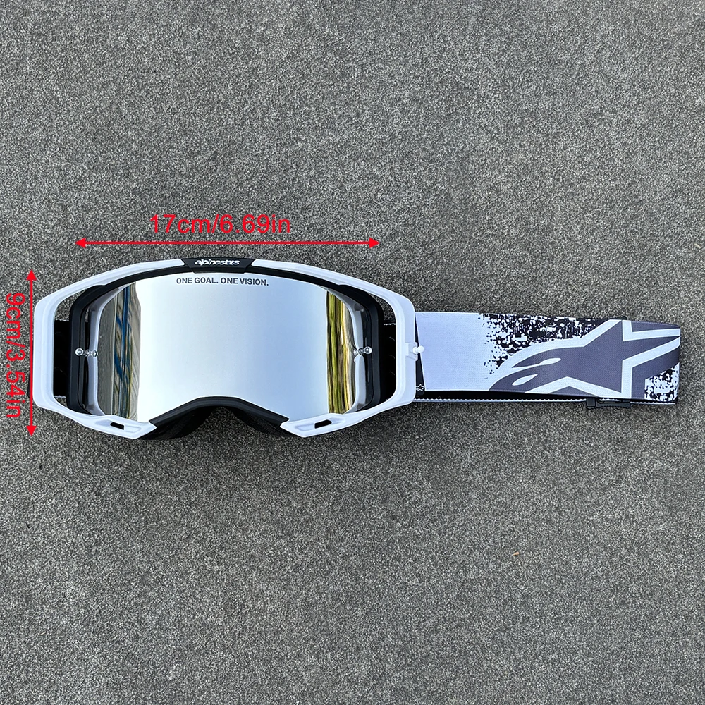 Neueste Motorradbrille mit HD-Gläsern, Winddichte Sportbrille für Motocross, MTB, ATV, Radsport, Rennen, Offroad, UV400-Schutz Sonnenbrille – Detail 1