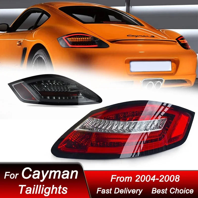 

Поп-автомобильные задние фонари для Porsche Cayman 987 987.1 Boxster 2004-2008, новый стиль, полностью светодиодный динамический указатель поворота, задний фонарь в сборе