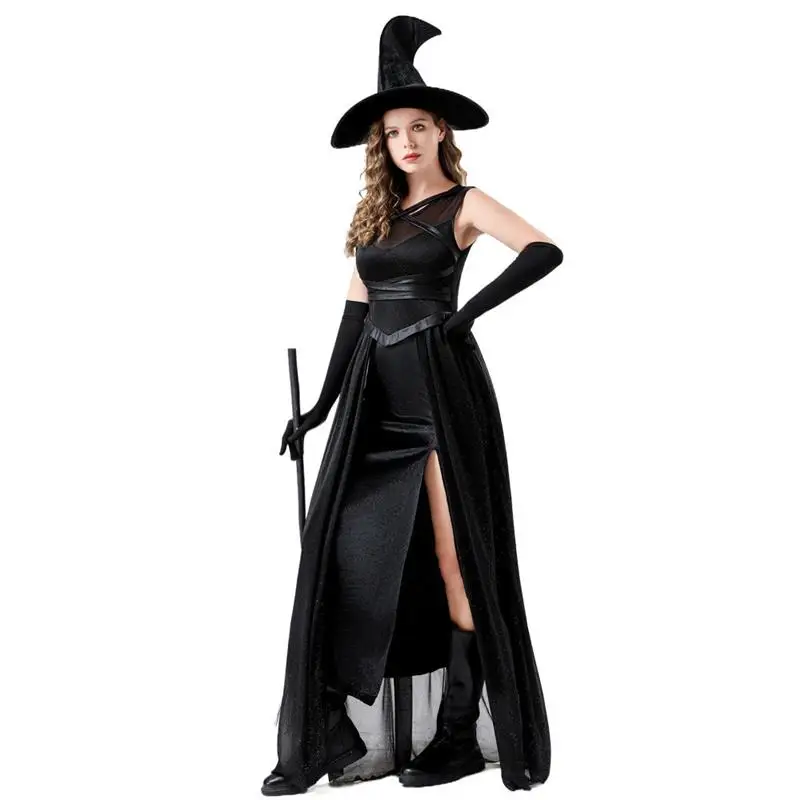 

Halloween Death Witch Long Skirt Mesh Cosplay Ghost Role Playing Stage Performance Costume Women's Traditional Ethnic Stage C...