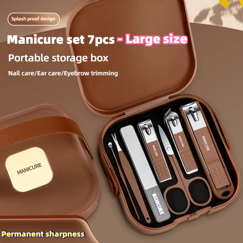 

High Quality Nail Clipper Set with Baking Paint, Portable 5/7pcs Universal Pedicure Tools Household Manicure for Men and Women