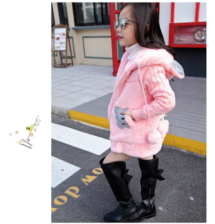Big Size Winter Girls Jackets Keep Warm Thicken Christmas Coat Autumn Hooded Zipper Waterproof Outerwear Kids Clothes 3-12 Years