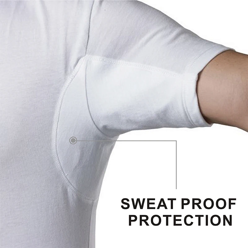 

Modal Sweatproof T-shirt Men's Sweat Proof Undershirt With Underram Pads Slim O-neck T Shirt